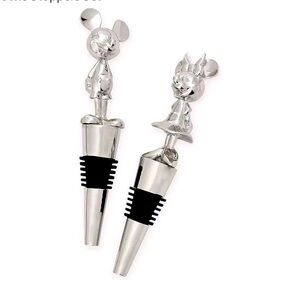 Disney Parks Exclusive - Mickey & Minnie Silver Stainless Steel Bottle Stoppers